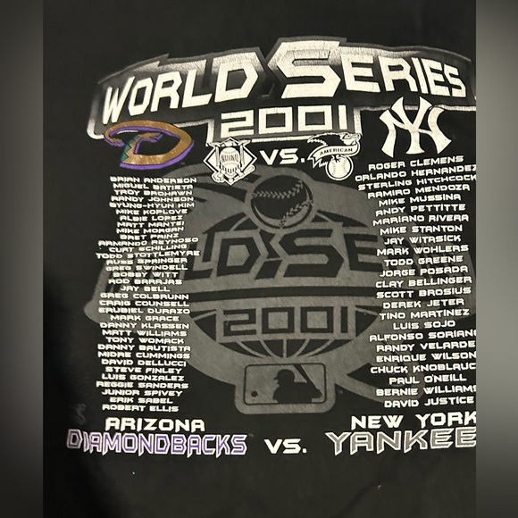 Vintage 2001 MLB Yankees Vs Diamondbacks World Series Tshirt size Large - Picture 4 of 4